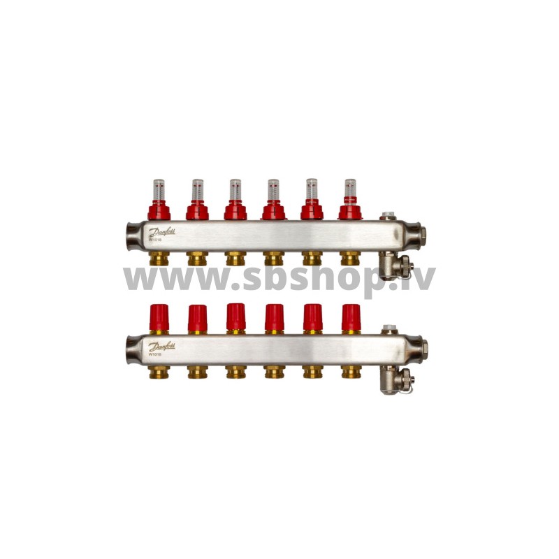 Kolektors SSM-6F 6+6 ar plūsmas mēr. 1 DANFOSS