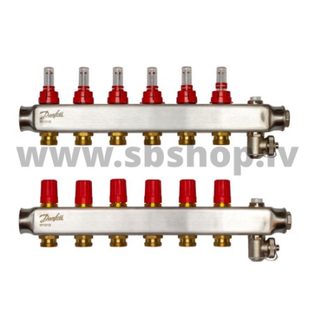 Kolektors SSM-6F 6+6 ar plūsmas mēr. 1 DANFOSS