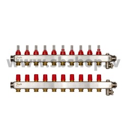 SSM-10F Kolektors 10+10 ar plūsmas mēr. 1 DANFOSS