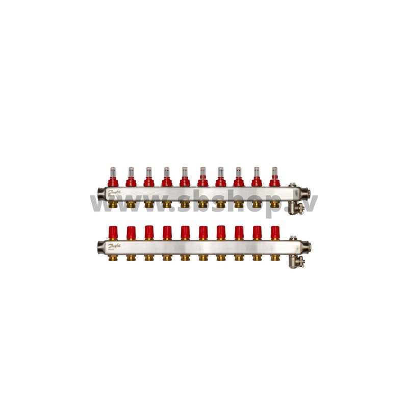 Kolektors SSM-10F 10+10 ar plūsmas mēr. 1 DANFOSS