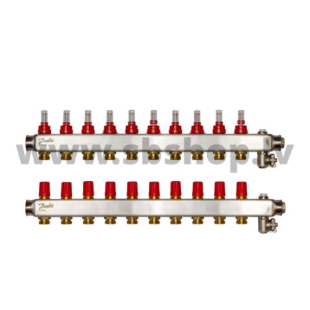 SSM-10F Kolektors 10+10 ar plūsmas mēr. 1 DANFOSS