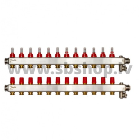 Kolektors SSM-12F 12+12 ar plūsmas mēr. 1 DANFOSS