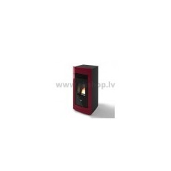 Granulu fireplace with air heating Eva Calor LAURA 13 kW red