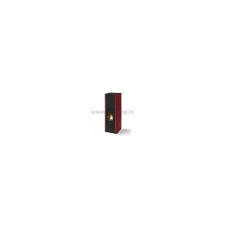 Granulu fireplace with air heating Eva Calor KAREN 9,5 kW red