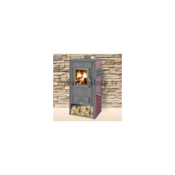 Wood fireplace BLIST ROMA E 20 kW, with central heating, red