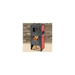 Wood fireplace BLIST AMBASADOR R N 11 kW, with cepeškrāsni, red