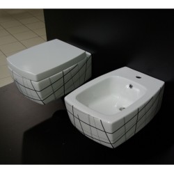 WC Pods SQUARE piek. balts/melns  415 +SC vāks 100