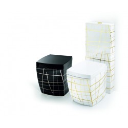 WC Pods SQUARE balts/zelts 415G + SC vāks balts100