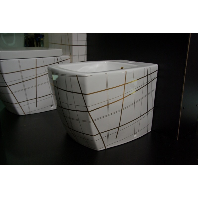 WC Bidē SQUARE balts/zelts 415G
