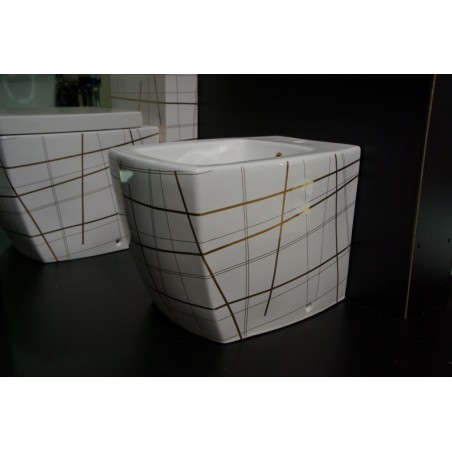 WC Bidē SQUARE balts/zelts 415G