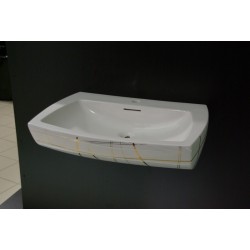 Izlietne SQUARE balts/zelts 415G