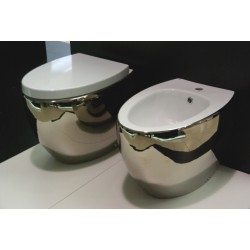 WC bidē OVAL inside white/outside platino 251