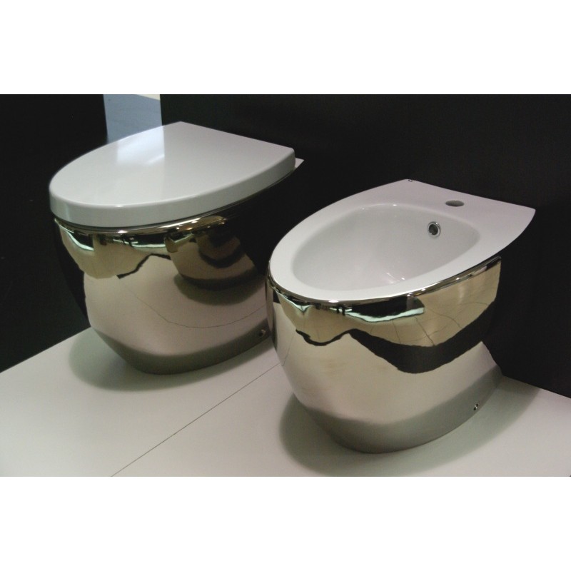 WC bidē OVAL inside white/outside platino 251