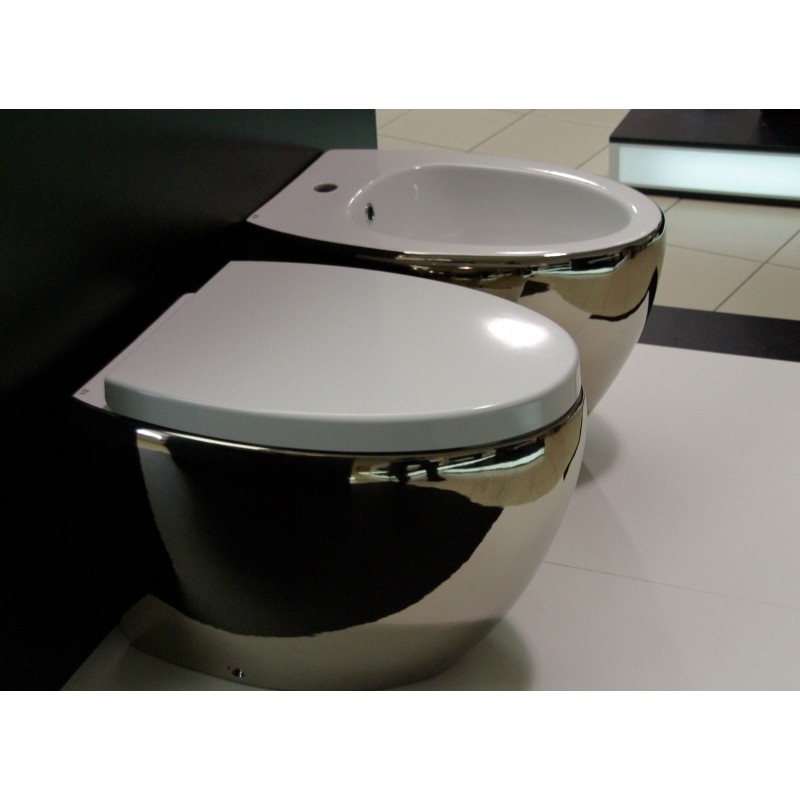 WC Pods OVAL inside white/outside platino +SC vāks 100
