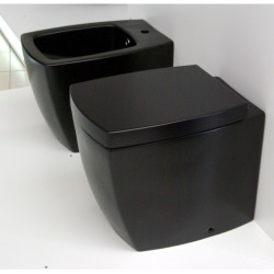 WC Pods SQUARE melns matēts 105+SC vāks 105