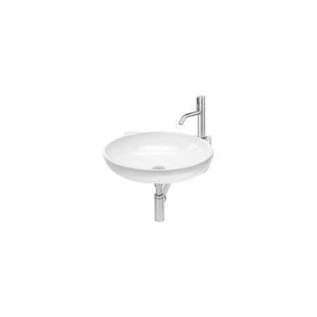 Izlietne THIN OVALE 53x44 pie sienas ar vietu maisītajam, balta