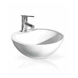 Izlietne SPOT ar mais.caur.D47x18cm uz virsmas, balta