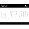 WC pods SQUARE balts ar s/c vāku
