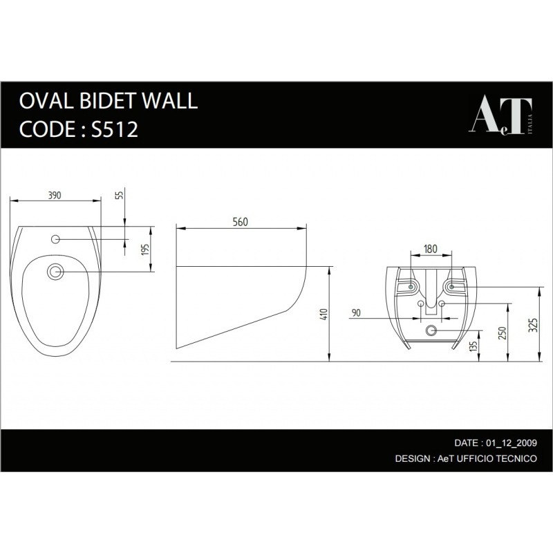 WC bidē OVAL piekarams, balts
