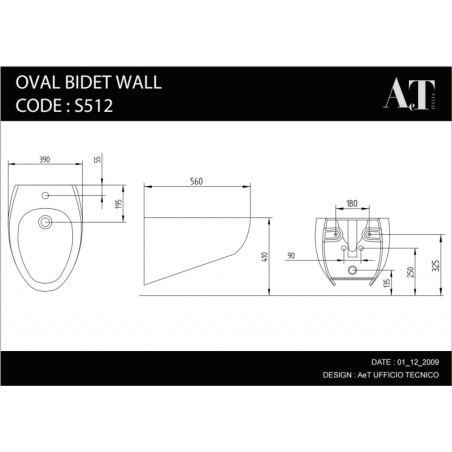 WC bidē OVAL piekarams, balts