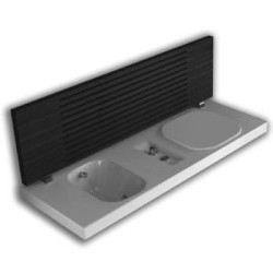 HATRIA G-FULL Pods labās puses WC+bidē komplekts ar baltu SC vāku 120x50cm, piekarināms pie sienas, balts
ar koka vāku