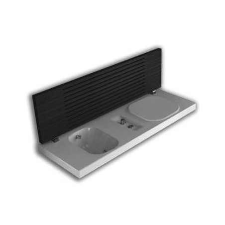 HATRIA G-FULL Pods labās puses WC+bidē komplekts ar baltu SC vāku 120x50cm, piekarināms pie sienas, balts
ar koka vāku