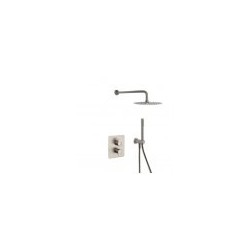 Mixer Shower ALEXIA with termostatu, built-in sienā, lietus shower D250 and hand shower RamonSoler brushed nickel