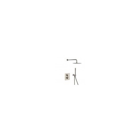 Mixer Shower ALEXIA with termostatu, built-in sienā, lietus shower D250 and hand shower RamonSoler brushed nickel