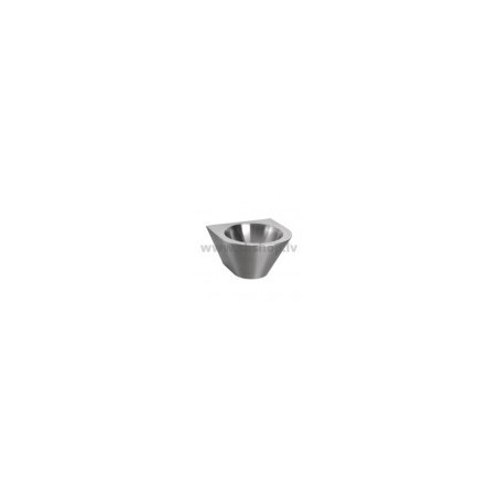 Washbasin SANELA 42x41cm stainless steel with siphon VANDALPROOF