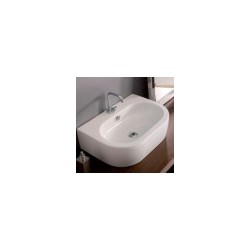 Washbasin FLO 50*40 white KERANAS liekama uz virsmas or stiprināma wall-mounted
