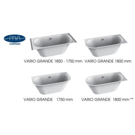 Vanna VARIO XL balta+sifons +A/B/C/D viena stūra noapaļošana