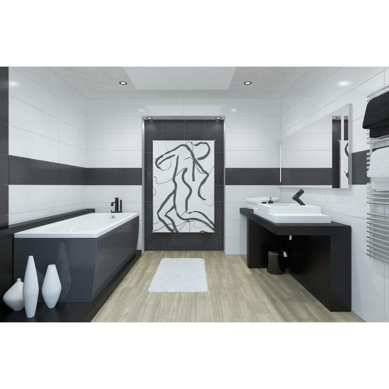 Vanna CLASSICA 170x75cm ar U/L veida paneli un sifonu