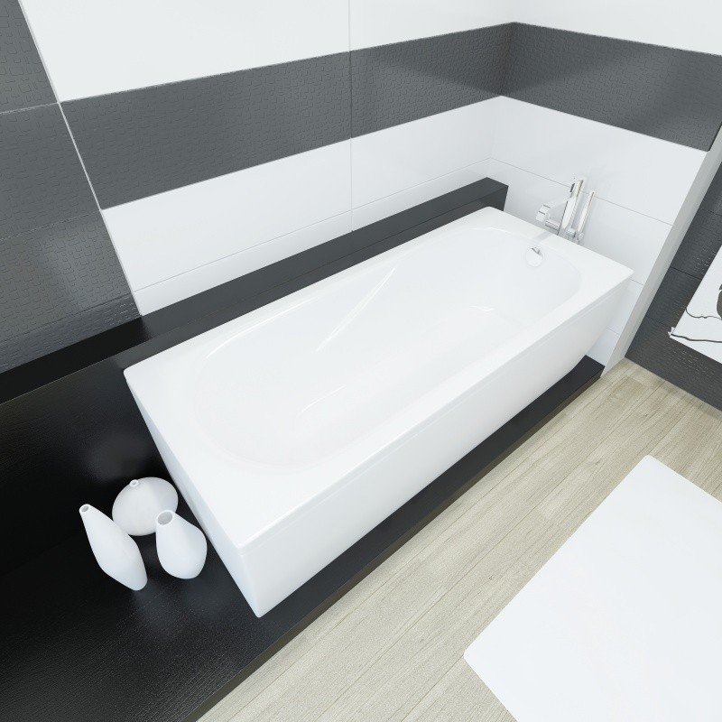 Vanna CLASSICA 180x75cm balta ar L veida paneli