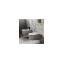 HATRIA FUSION toilet bowl wall-hung with SOFTCLOSE lid SABBIA color