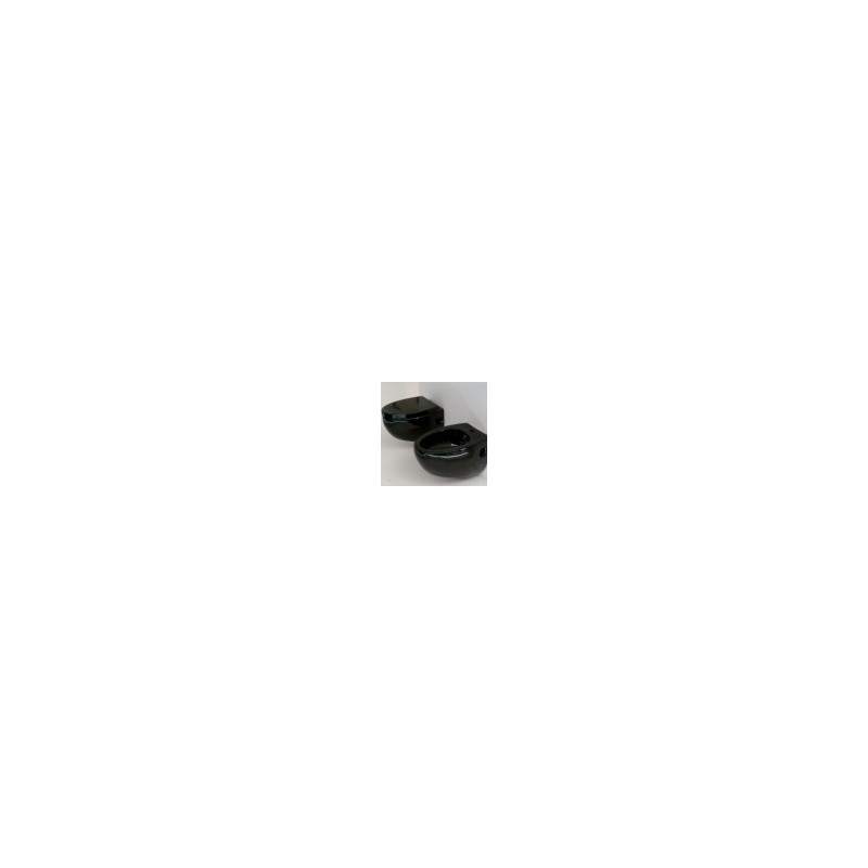 WC Pods OVAL wall-hung black 104 +SC lid melns104