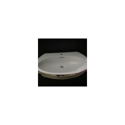 Washbasin OVALE inside white/outside platino 251