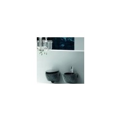 WC Pods OVAL wall-hung black with 401 decor +SC lid 104 black