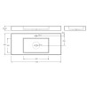 Izlietne F-1200 1200x450 balta