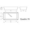 Izlietne QUADRO 70 700x350 balta