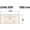 Izlietne LONG STEP 1000 balta, Standarta+stiprinājumi