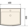 Izlietne STEP 600x500 balta