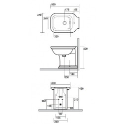 WC Bidē WALDORF balts, hromēts