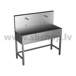 Izlietne Sanela ner. tērauda izlietne (rene) ar sienu un 2 krāniem ar sensoru, 1250mm, 24V DC