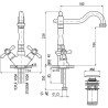 Mais.Izlietnes MORAVA bronza MK121.5/8SM