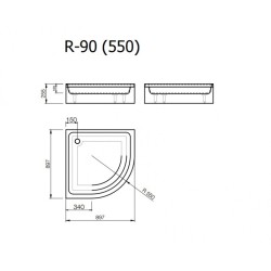 Paliktnis R-90*90 pusap.ar paneli+sifons