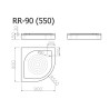 Akmens masas paliktnis RR-90*90 (550) ar paneli un sifonu