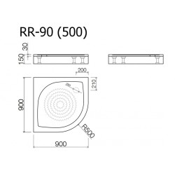 Paliktnis RR-90*90 (500) ar paneli un sifonu
