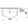 Izlietne LYRA PLUS 60cm balta