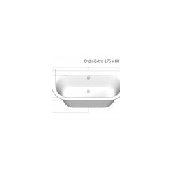 Bathtub ONDA 175x80cm white without paneļa+sifons