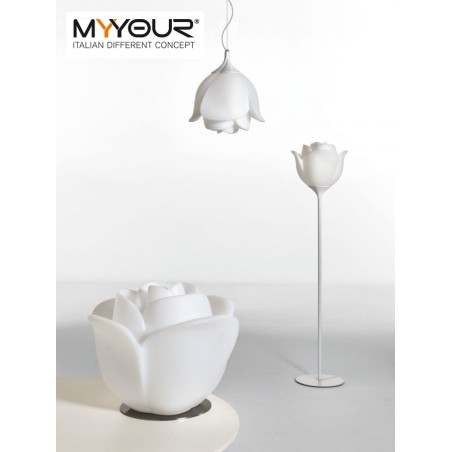Lampa BABY LOVE 70cm dārza, balta